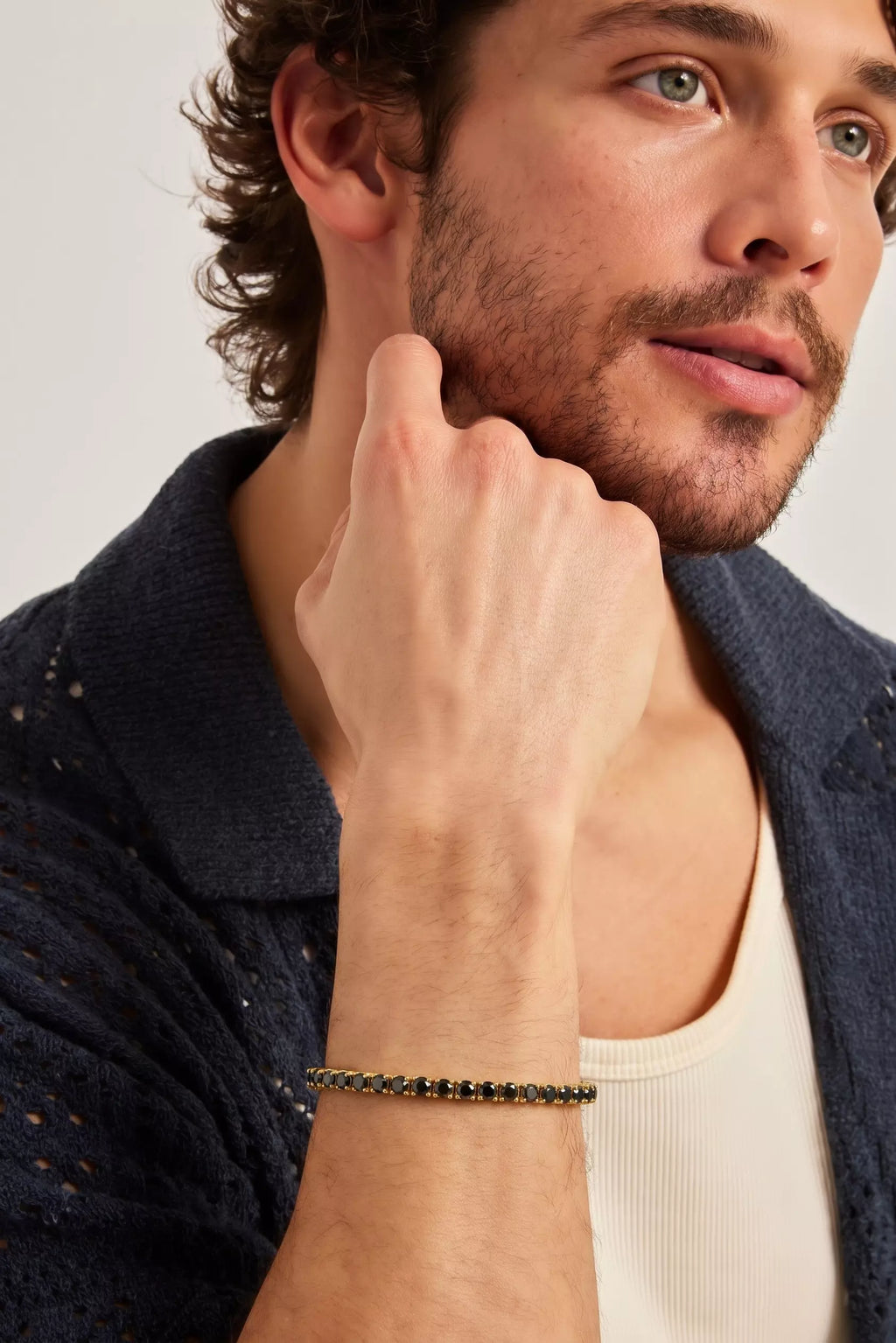 Tennis Bracelet Noir Gold